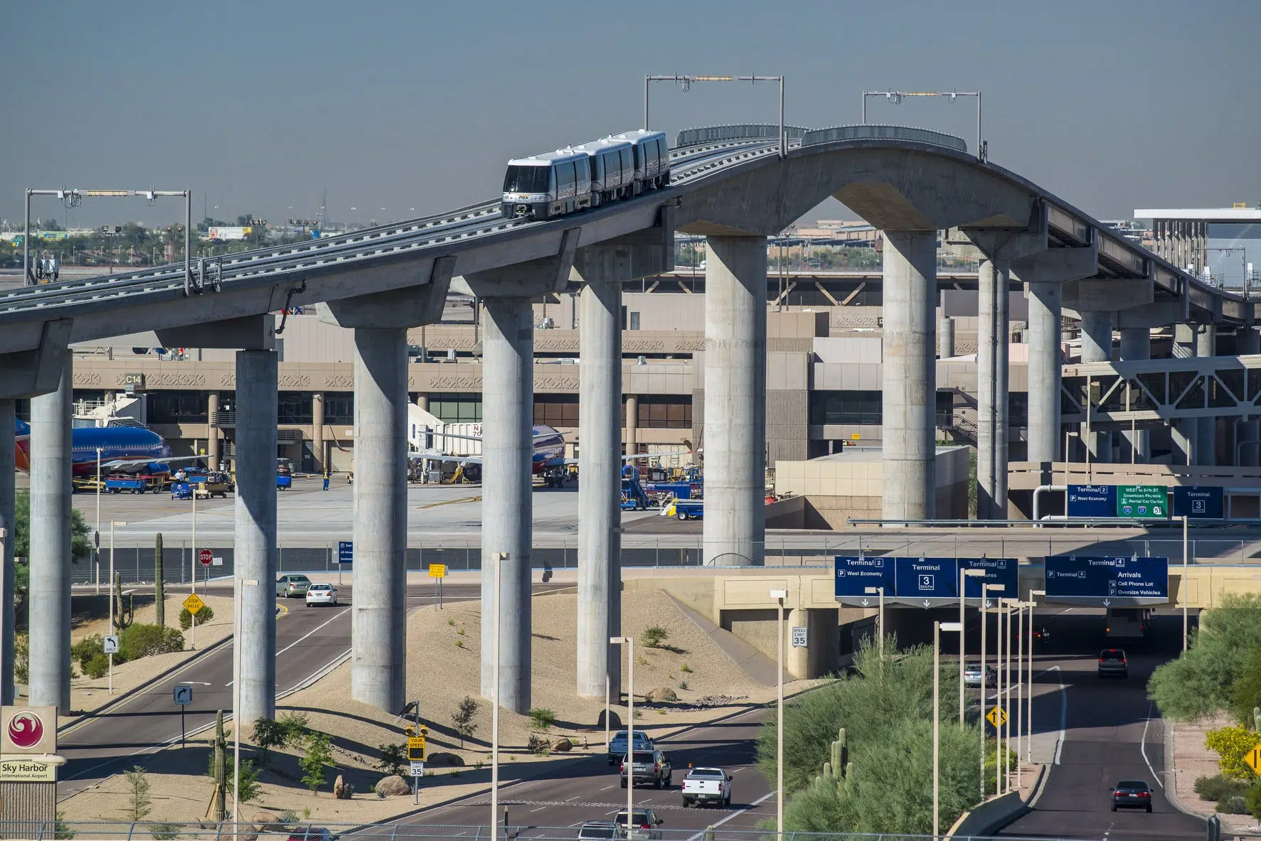 Kimley-Horn provided planning, design & construction support services for the Sky Train people mover at Phoenix Sky Harbor International Airport.