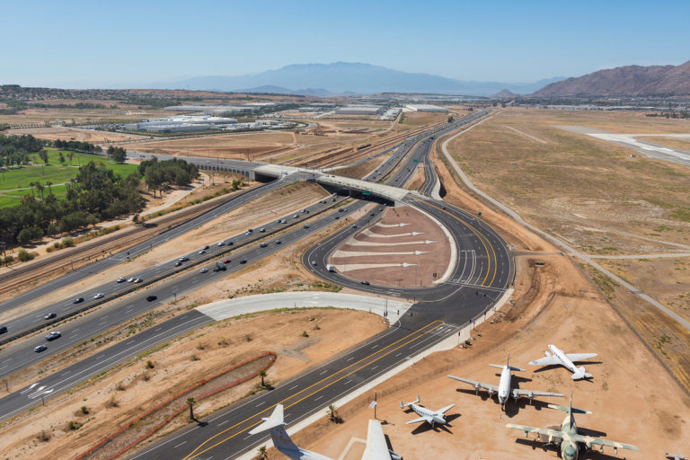 Kimley-Horn provided final design services (PS&E) and Project Report (PR) and Environmental Document (ED) for the I-215 / Van Buren Boulevard Interchange.