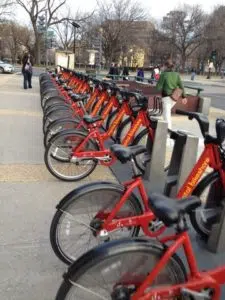 bike share rack in downtown DC