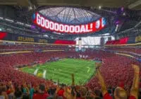 Inside Mercedes-Benz Stadium during Super Bowl LIII Atlanta Falcons