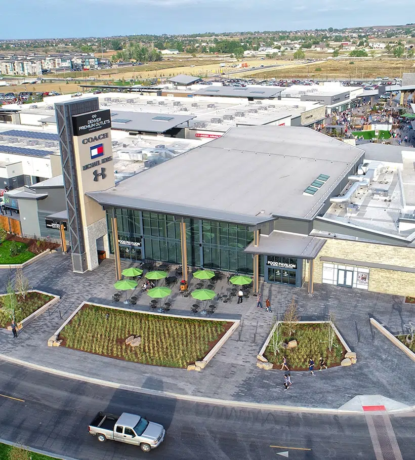 Kimley-Horn provided full landscape architecture and site civil engineering services for the Denver Premium Outlets shopping center in Thornton, CO.