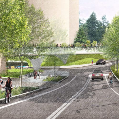 Kimley-Horn's engineers and planners evaluated traffic, parking, pedestrian/bicycle routes, and the school’s transit connections as part of the Campus Master Plan.