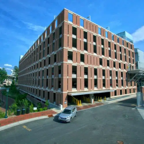 Outside view of parking garage