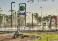 Gecko art play sculpture at Alyce Gereaux Park