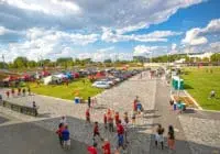 Kimley-Horn provided civil engineering and landscape architecture design for The Home Depot Backyard at Mercedes-Benz Stadium in Atlanta, GA