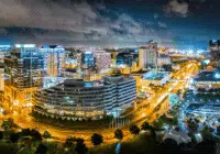 Downtown Norfolk, VA at night