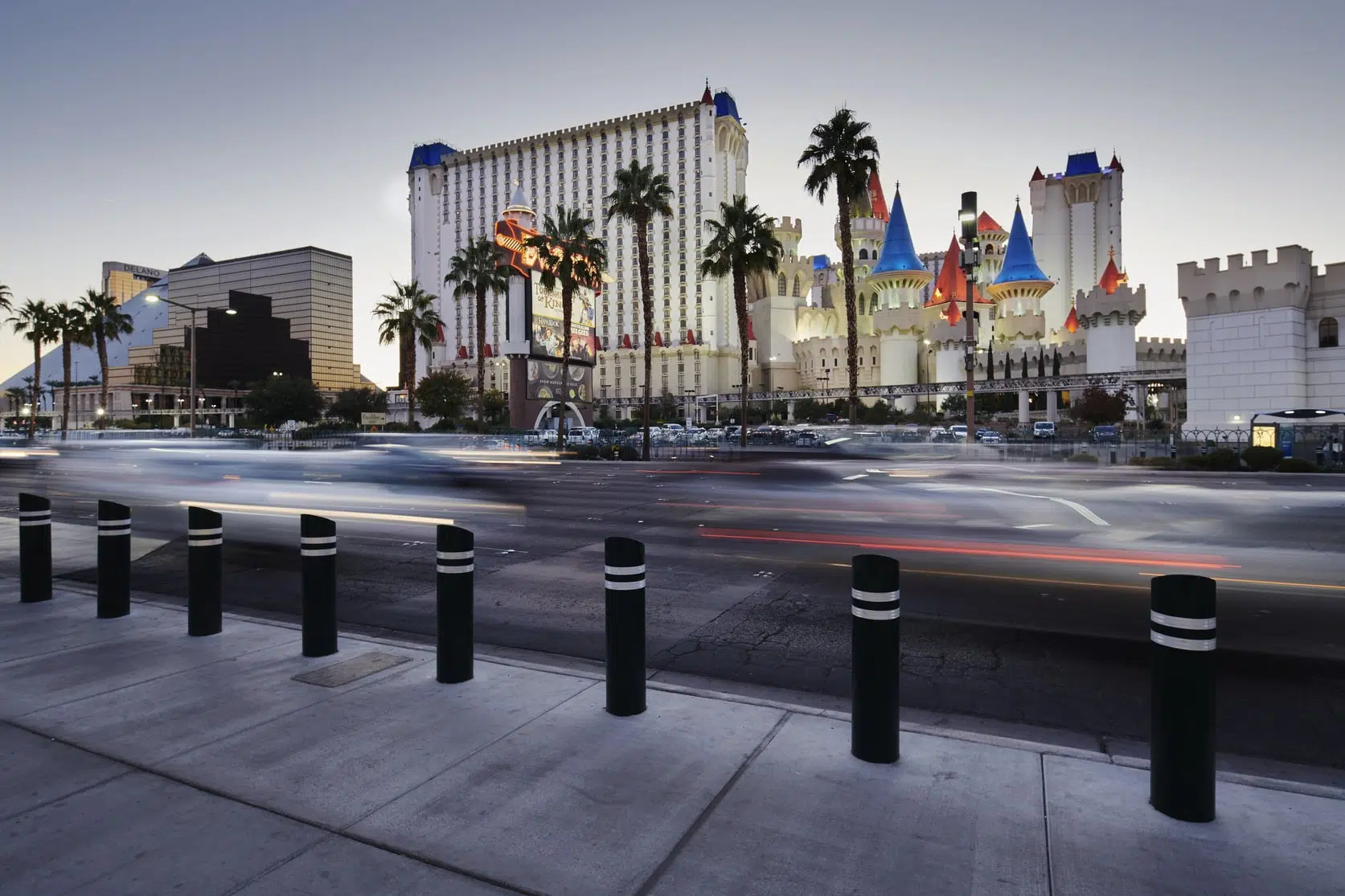 Bollards along Las Vegas Boulevard