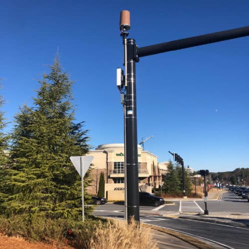 5G towers blend in to street poles and traffic signals