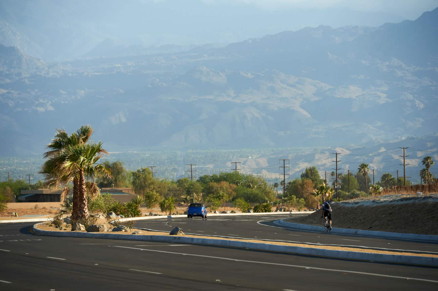 reclaimed asphalt pavement on an Arizona highway with mountains in background