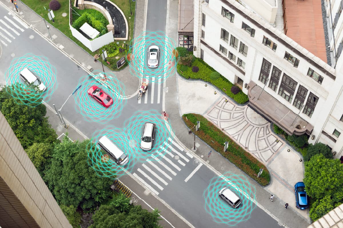 connected vehicles using CV/AV technology for traffic management