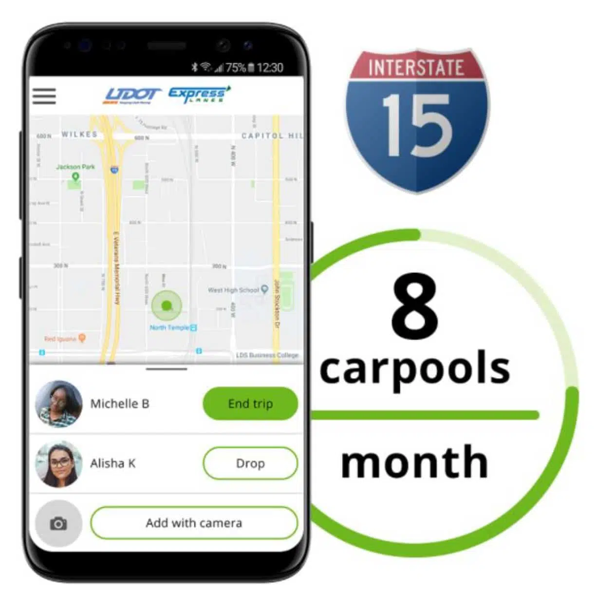 App-based HOV lane verification system UDOT