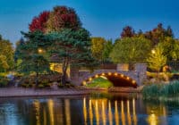 Centennial Lakes Bridge at Night