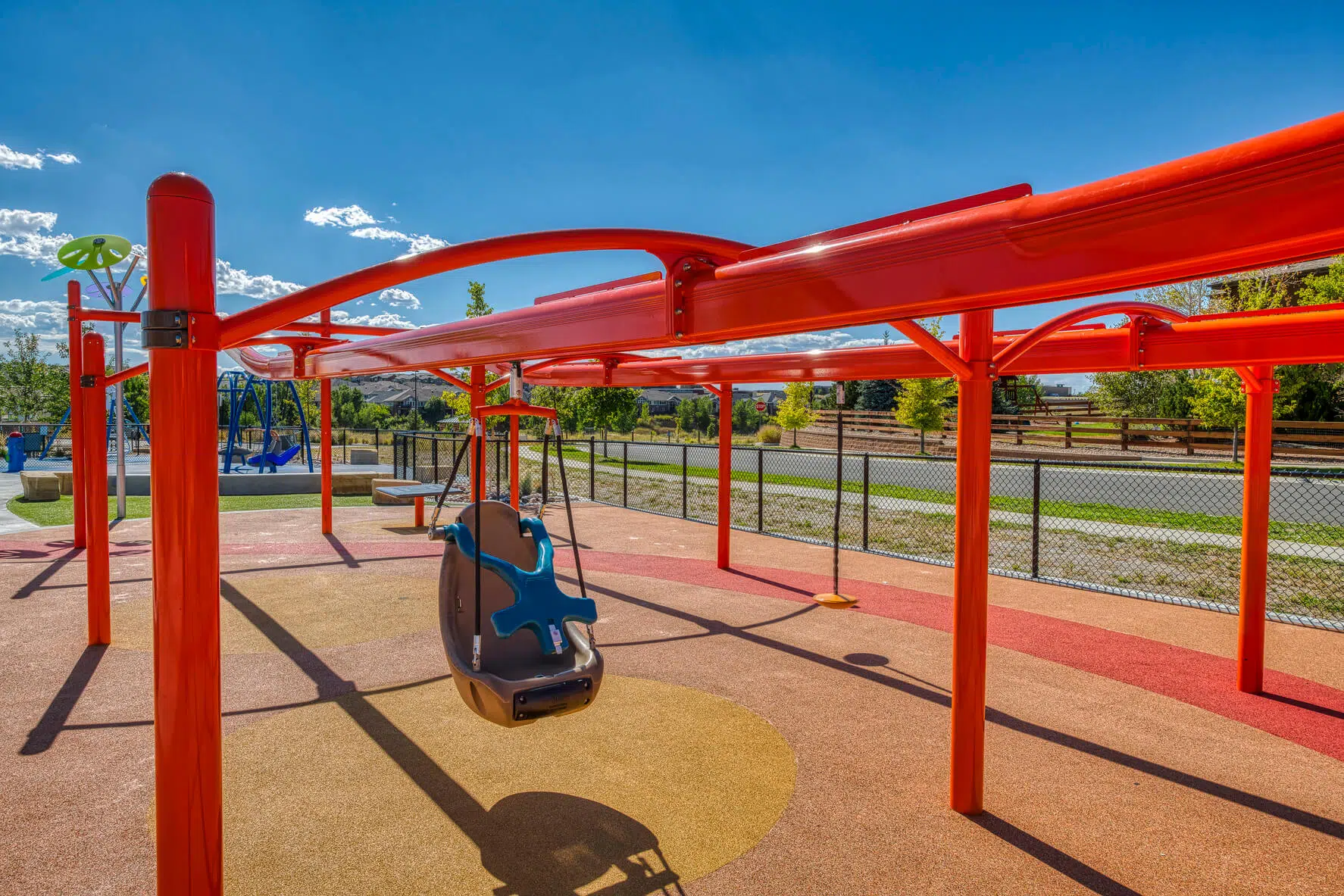 a zipline with a seat that a person can be strapped into before ziplining