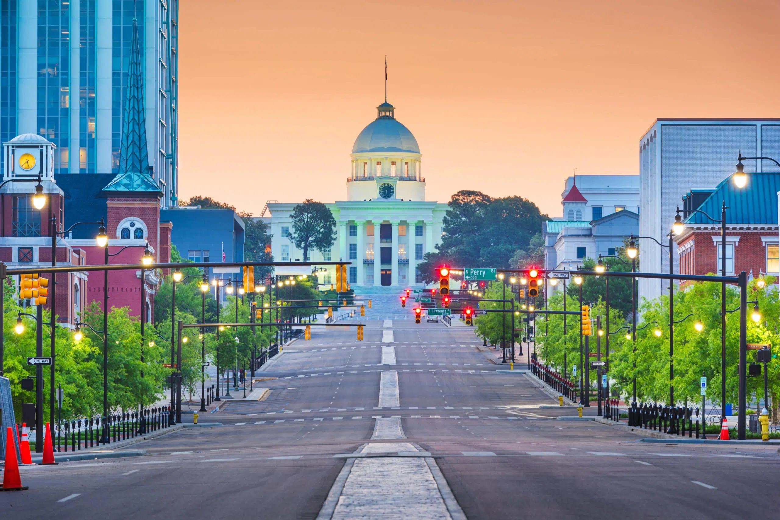 Roadway leading to the Montgomery, Alabama capitol building