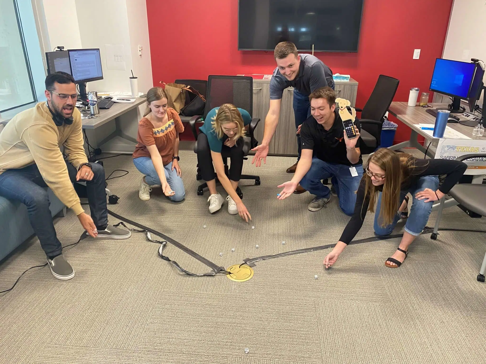 Employees in the Austin North office competed in a Minute to Win It Challenge.