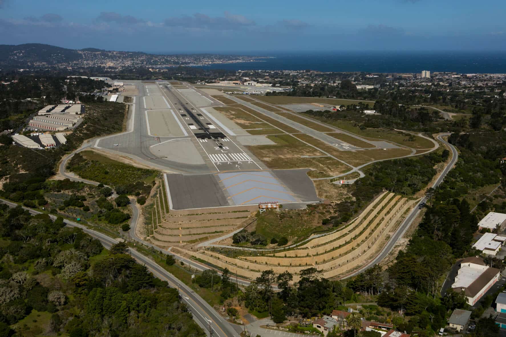 Aerial view of the 28L Airport Runway