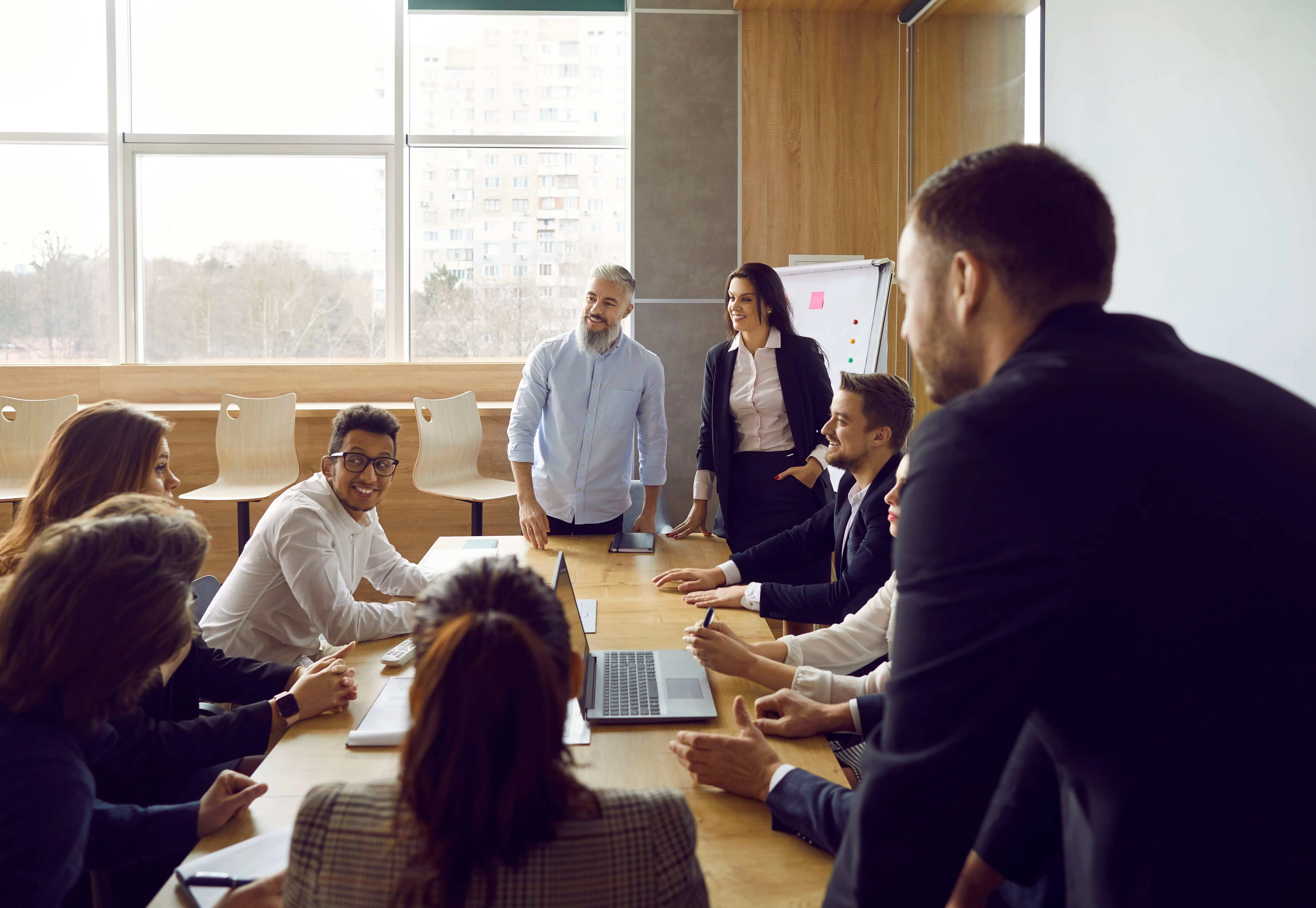 People around a conference table brainstorming