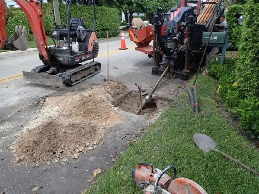 Undergrounding process to bury power lines