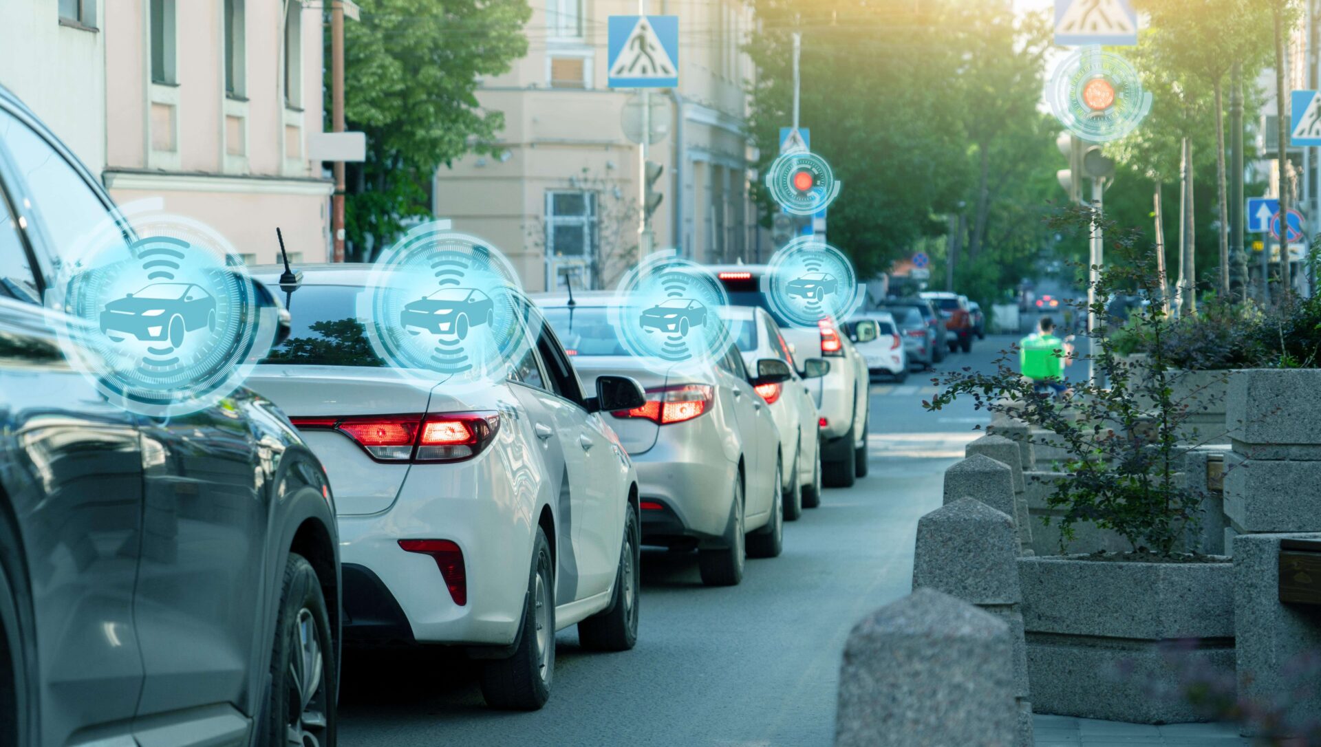 Line of connected vehicles