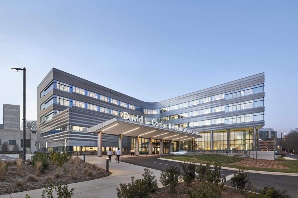 Front of the Carolinas Rehabilitation Hospital
