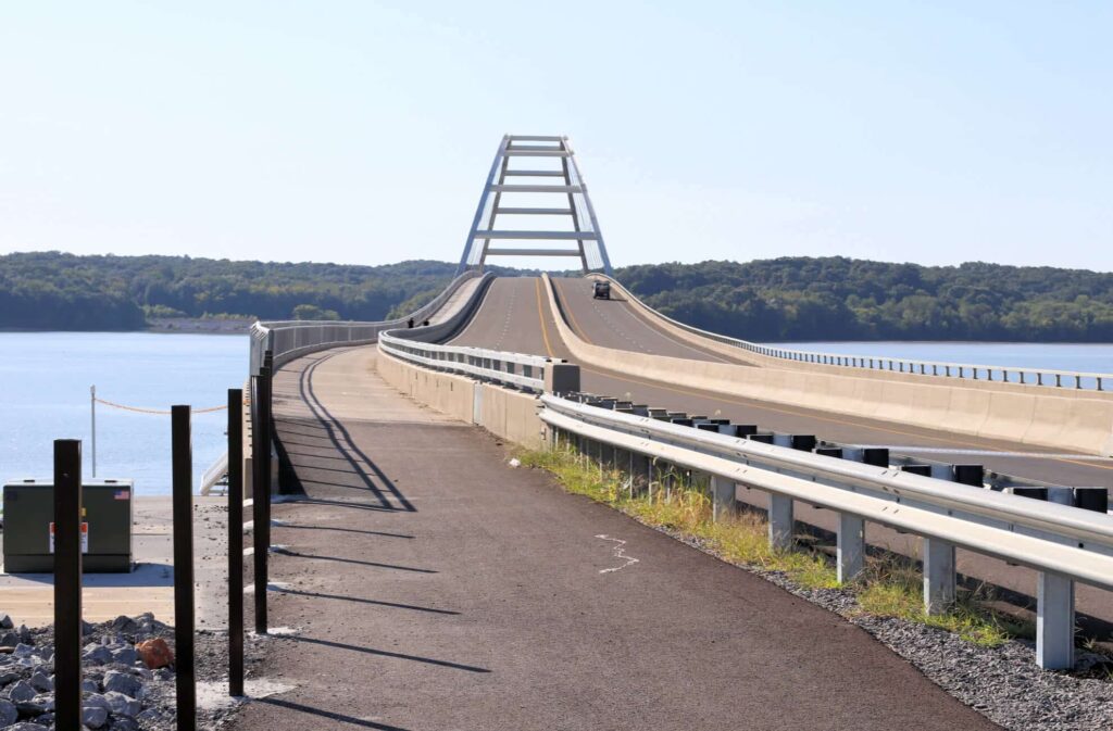 A well-designed bridge over water.