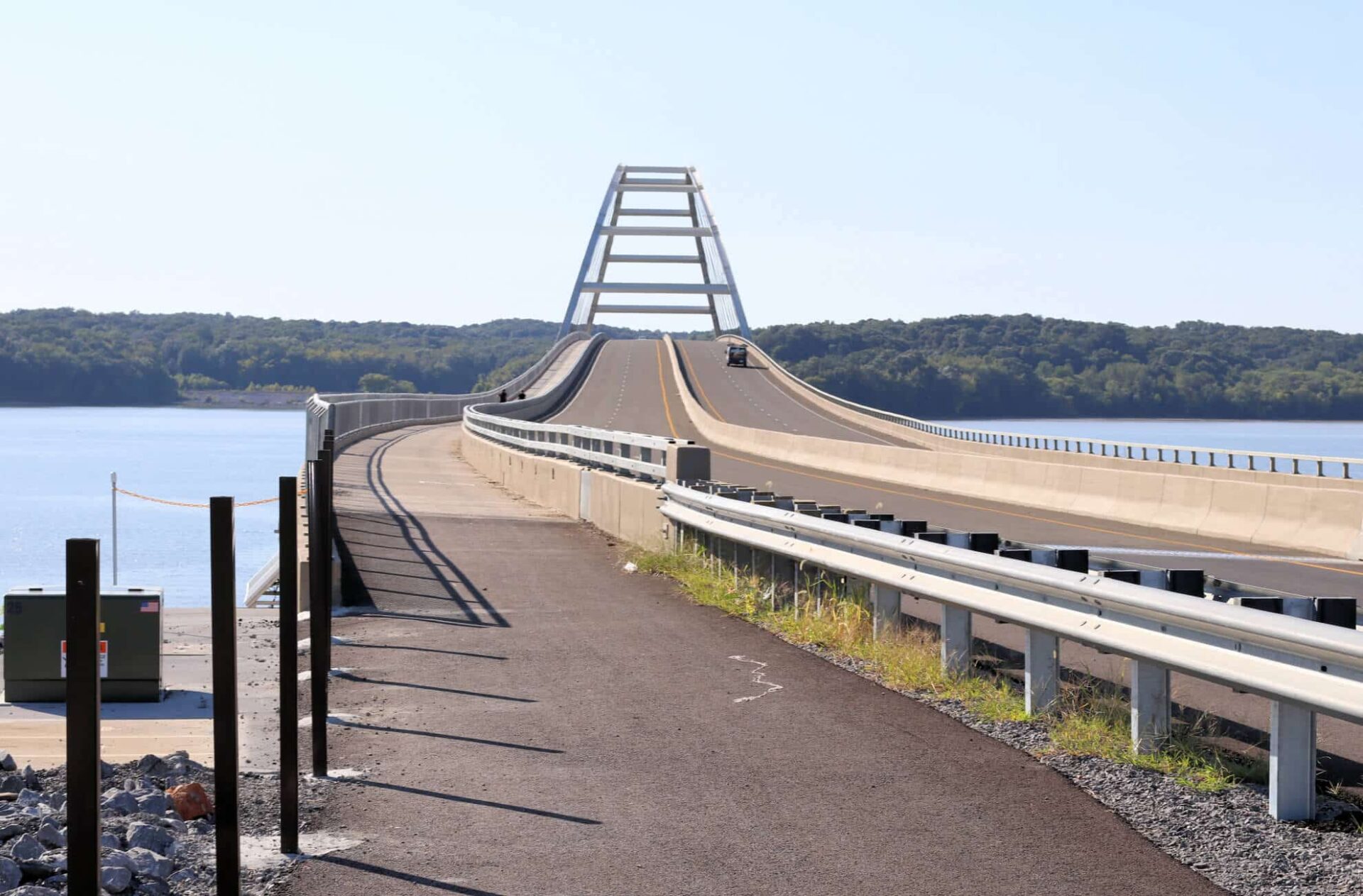 A well-designed bridge over water.