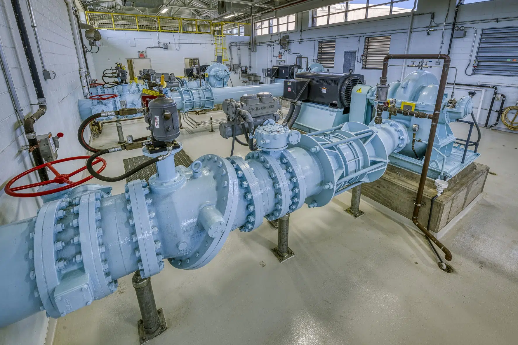 Piping inside of the Dallas Western Pump Station